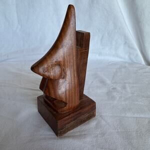 Mid Century Modern Eyeglass Holder Solid Wood Nose